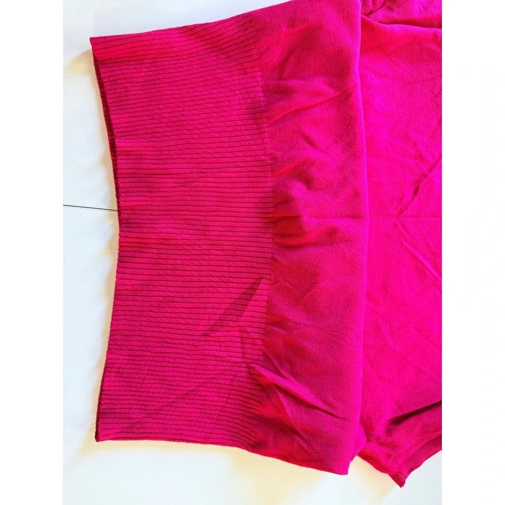 Lane Bryant Women Knit Top‎ Pink Cowl Neck Ribbed Hem 14/16W - Picture 5 of 6